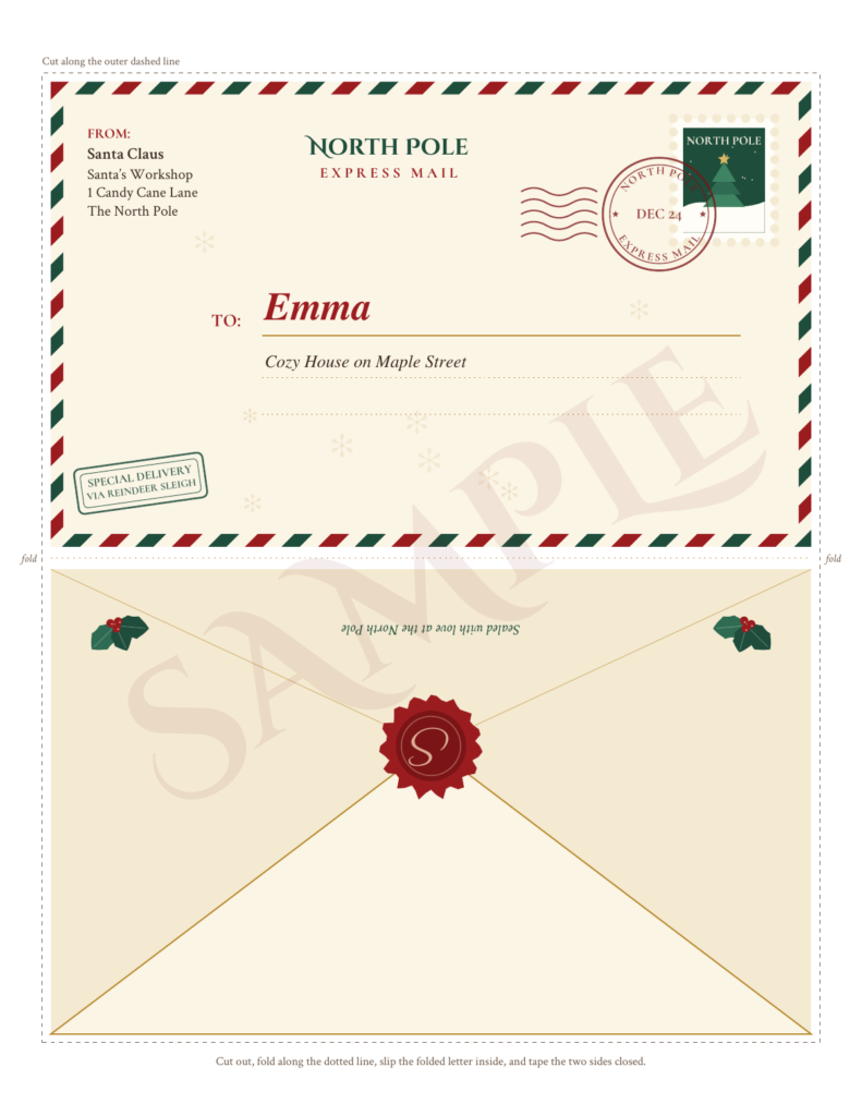 Sample preview: North Pole envelope